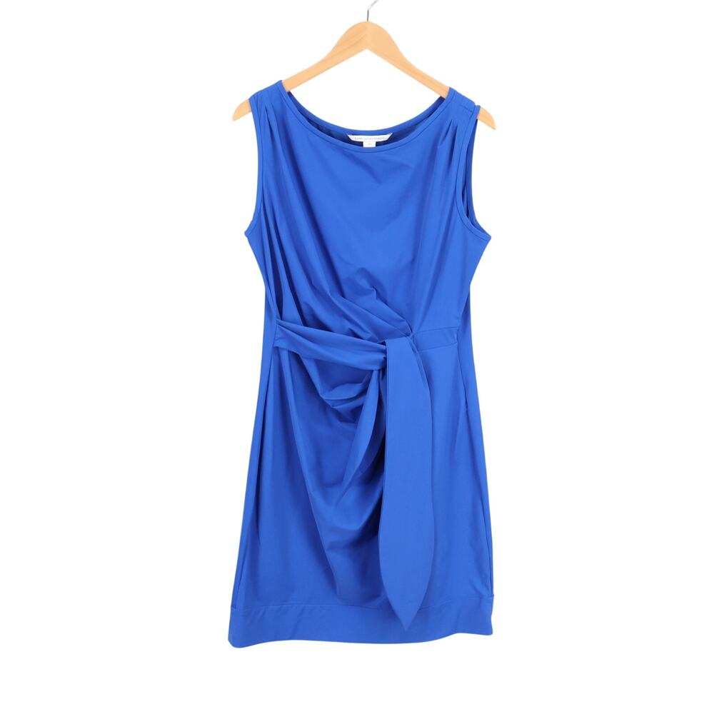 Diane von Furstenberg New Della Side Tie Dress Blue Size 14